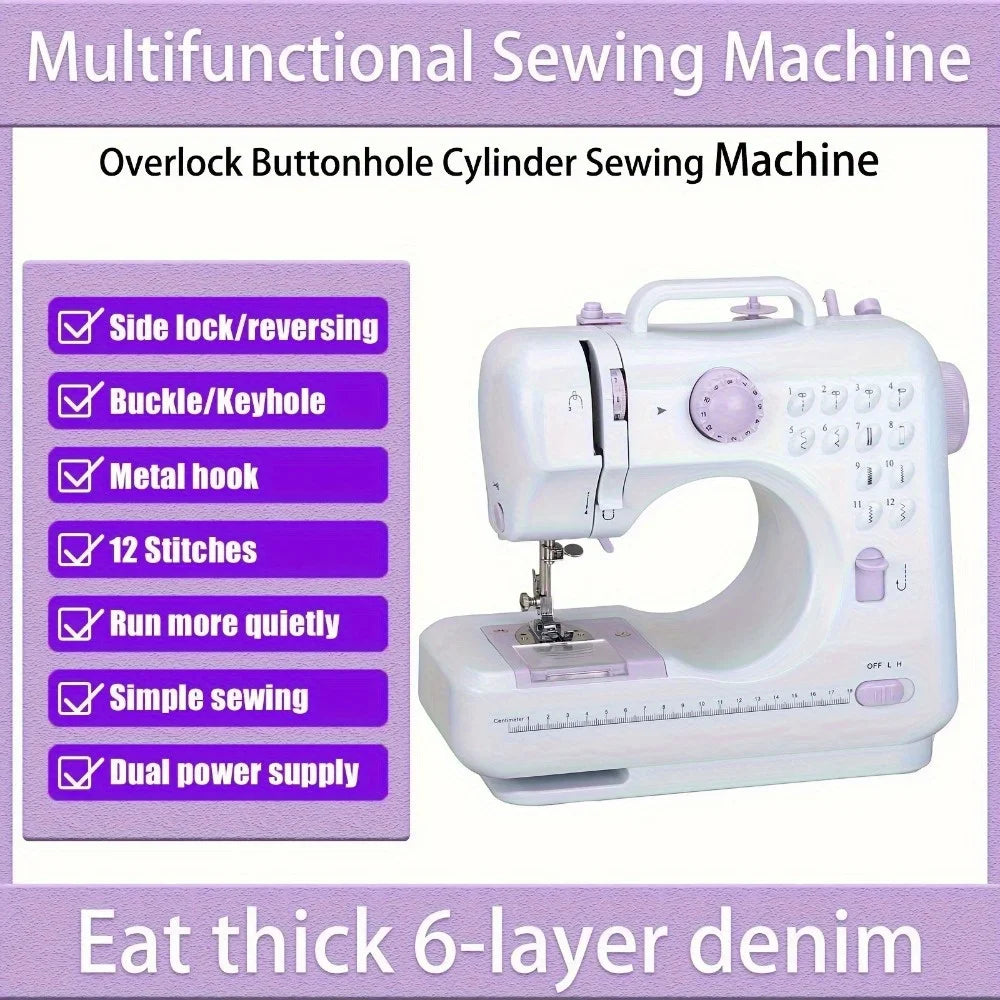 Electric Sewing Machine with for 12 Built-in Stitches and 2 Speeds