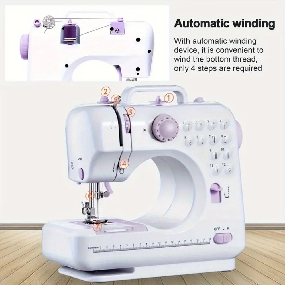 Electric Sewing Machine with for 12 Built-in Stitches and 2 Speeds