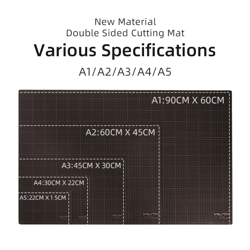 WUTA New Fabric Cutting Mat, A1 A2 A3 A4 A5 Professional Self Healing Quality Double-Sided Craft Tool Set