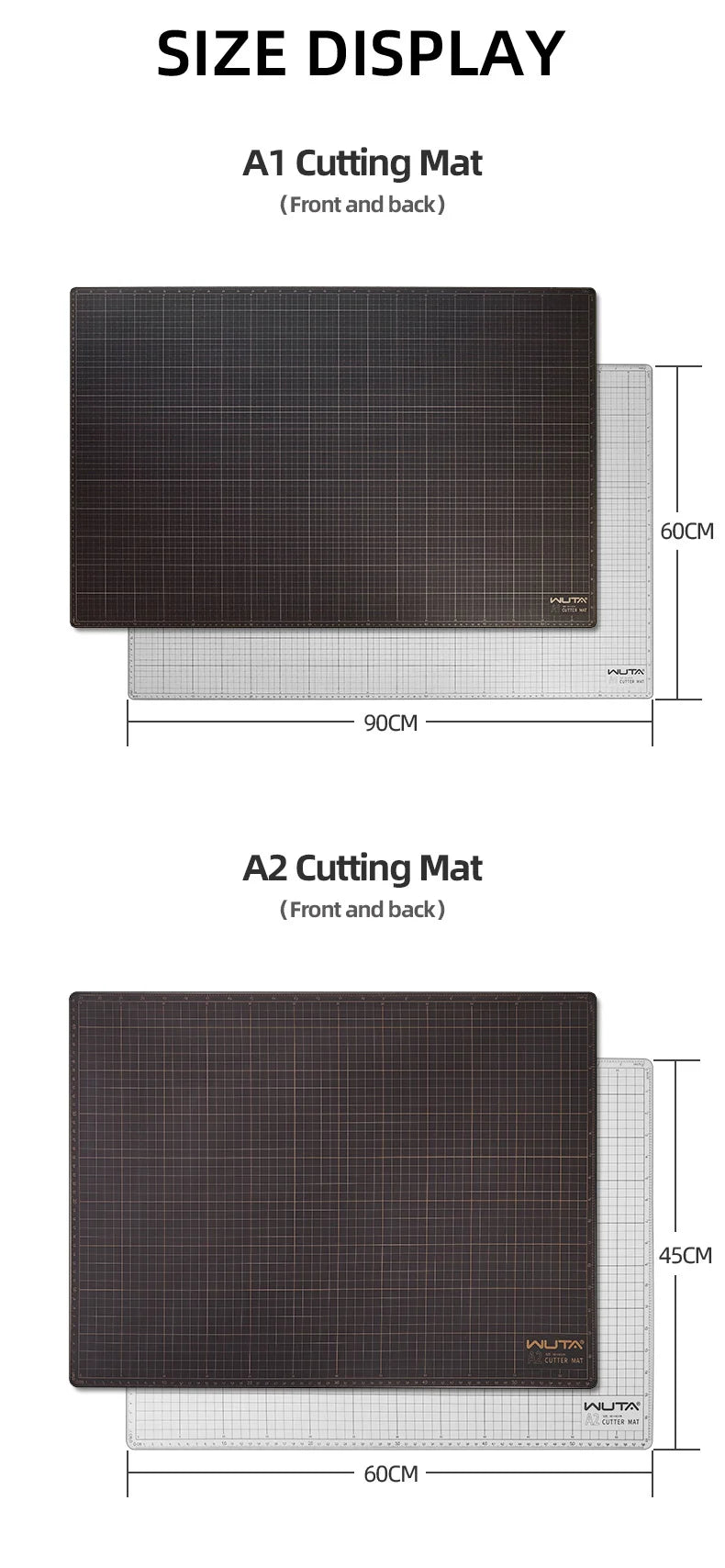 WUTA New Fabric Cutting Mat, A1 A2 A3 A4 A5 Professional Self Healing Quality Double-Sided Craft Tool Set