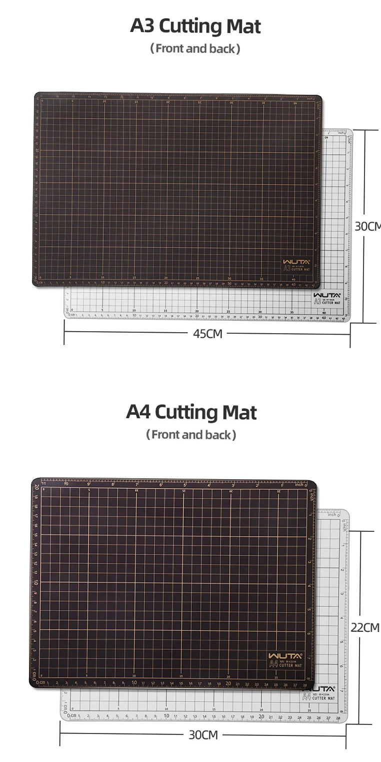 WUTA New Fabric Cutting Mat, A1 A2 A3 A4 A5 Professional Self Healing Quality Double-Sided Craft Tool Set