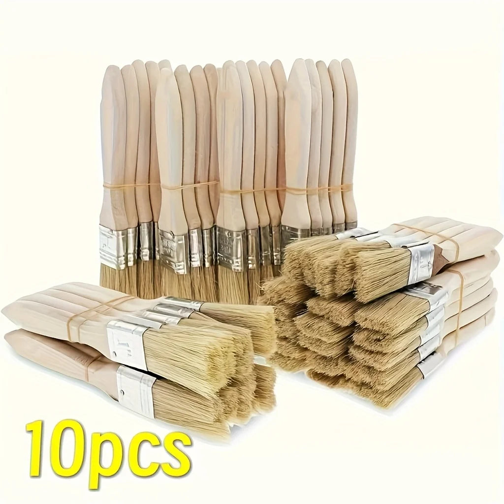 10 pig mane brushes, suitable for art, handicrafts, plastering, painting, glue application