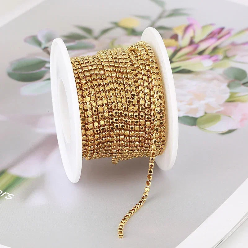 2mm SS6 Colorful Sew On Opal Rhinestone Cup Chain for DIY Craft