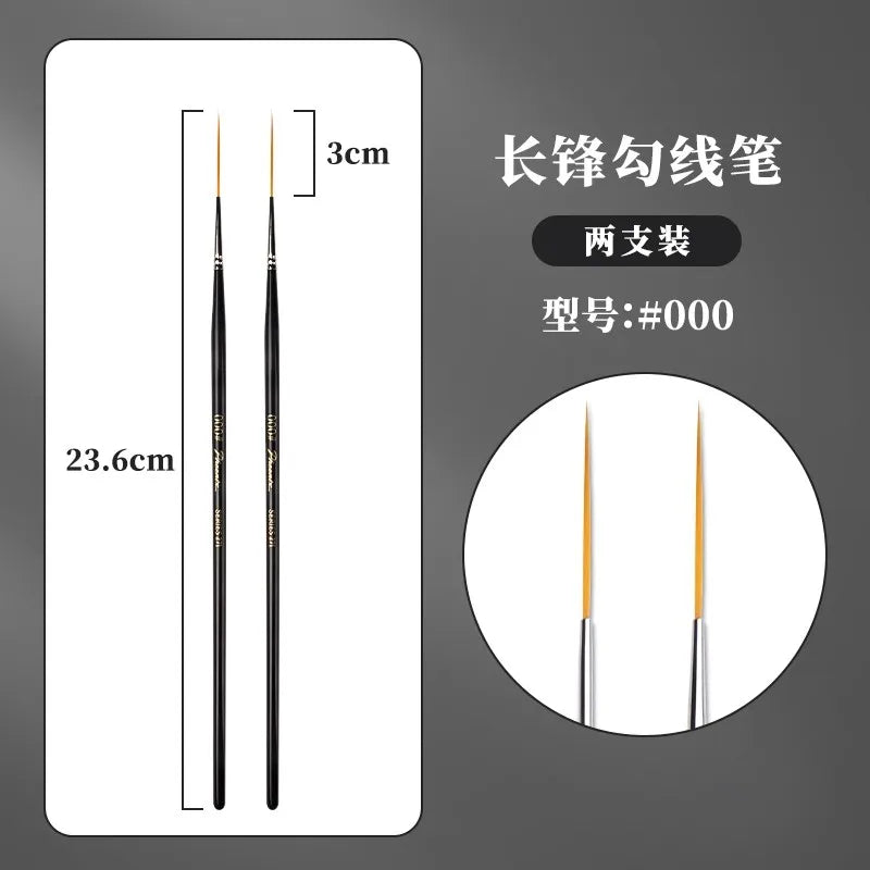 1/2/3/5pcs Rigger Artist Paint Brush Extra Long Fine Point Liner Tip for Scale Models Oil Watercolor Pin Striping