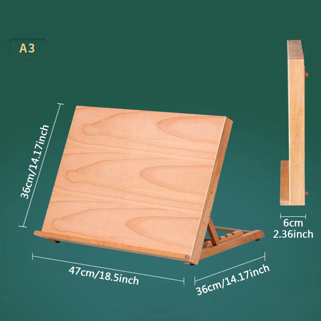 Foldable Wooden Sketch board Holder for Desktop Painting and Multi-Function Drawing Board