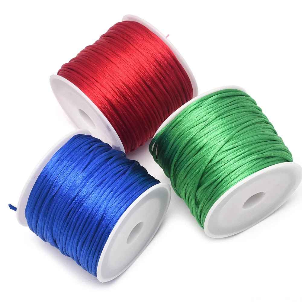 1.5mm Crafts Satin Rattail Cord String for, Macramé, Trim, Jewelry Making 24 Yards