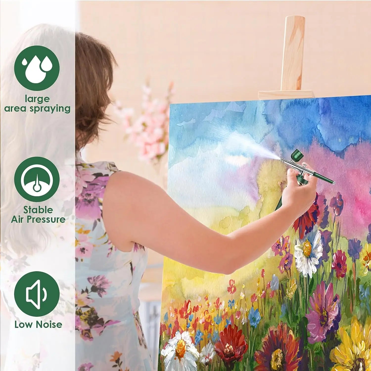 Cordless/Portable Airbrush-Kit with Compressor for Painting, Model, Nail, Tattoo, Cake Decorating