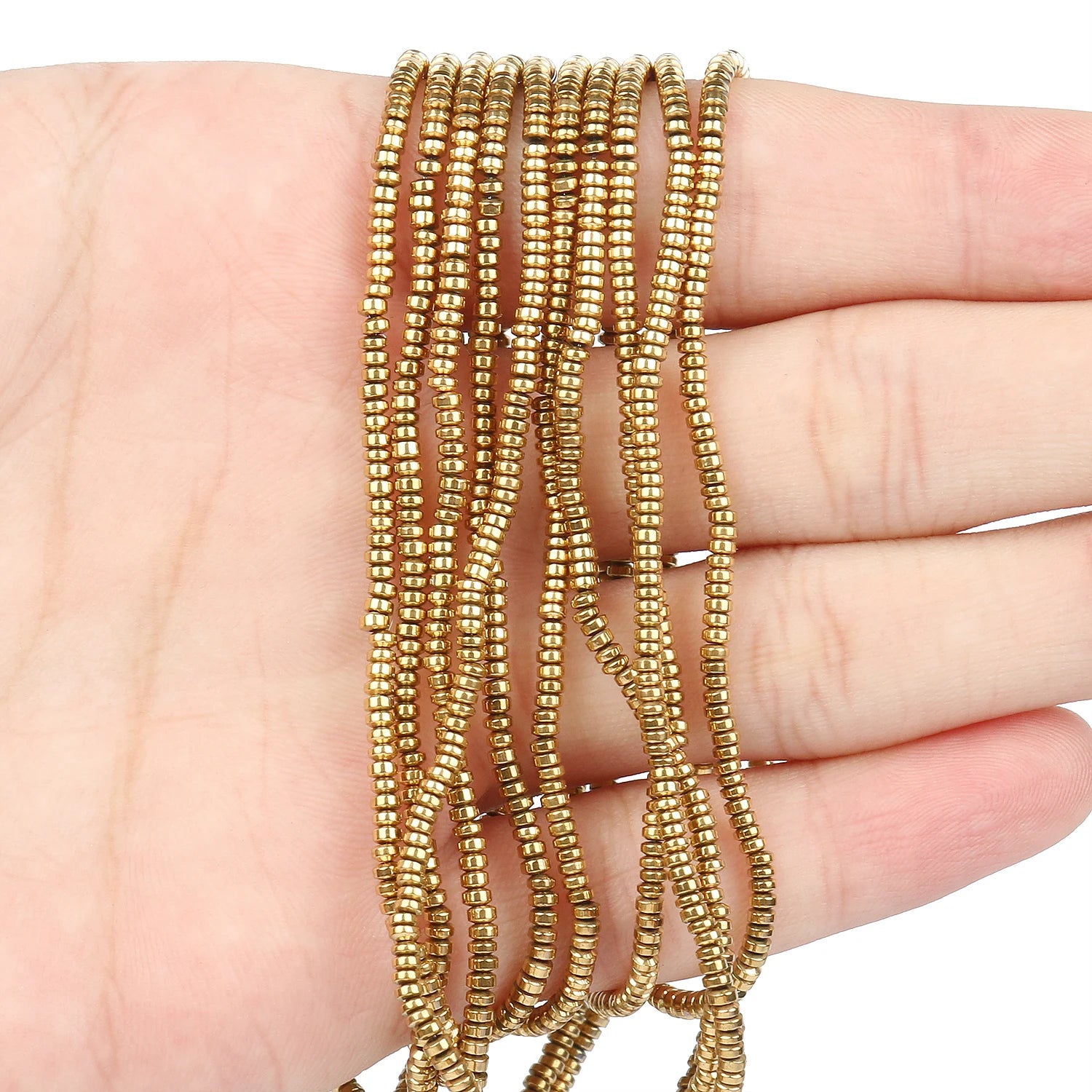 Real Gold Plated Hematite Bead Irregular Heart Cube Beads For Jewelry Making DIY