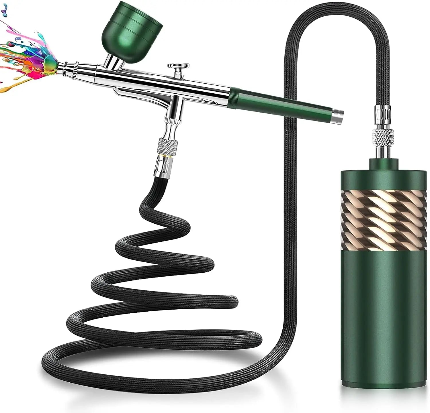 Cordless/Portable Airbrush-Kit with Compressor for Painting, Model, Nail, Tattoo, Cake Decorating