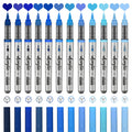 12 pcs Brush Tip Acrylic Paint Pens Set with 9 Professional Color Series for DIY