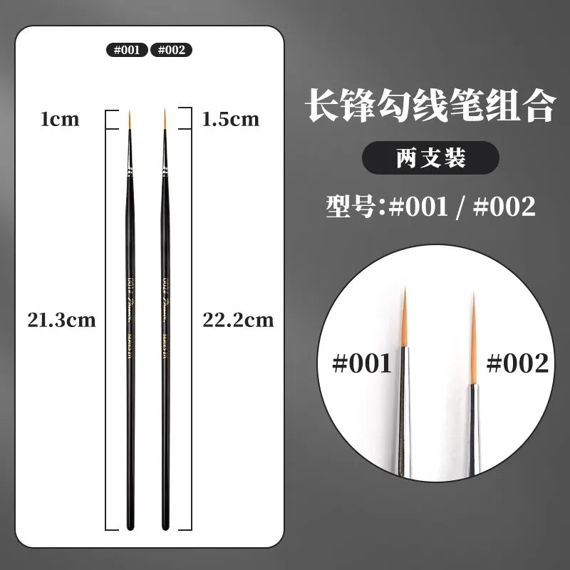 1/2/3/5pcs Rigger Artist Paint Brush Extra Long Fine Point Liner Tip for Scale Models Oil Watercolor Pin Striping