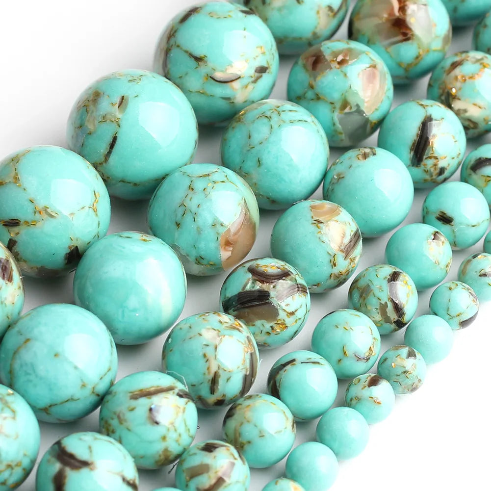 Round Flame Stone Beads Sodalite Loose Spacer Beads for Jewelry Making DIY Bracelets Necklace