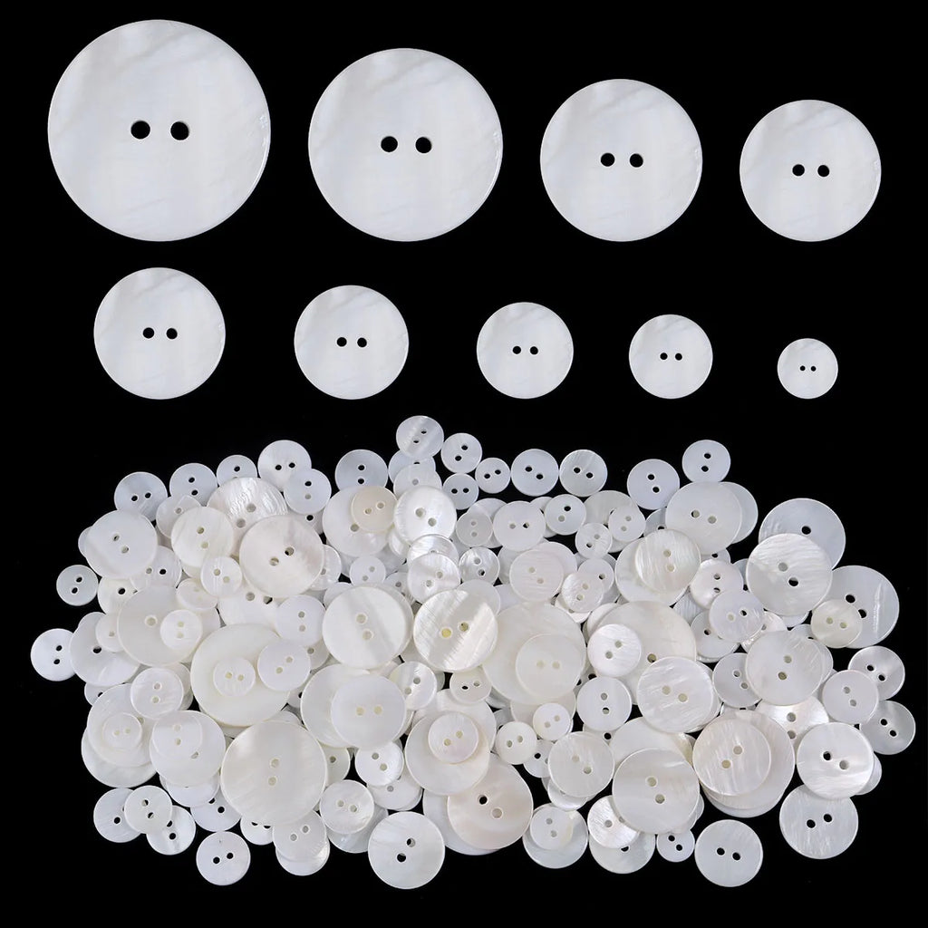 5-20Pcs 9-25mm White Natural Shell Buttons Round Shell Sewing Accessories For Clothing Shirt DIY Crafts Materials