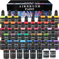 48 Colors Airbrush Paint Set 1fl oz, Opaque & Brilliant Colors, Leather & Shoes