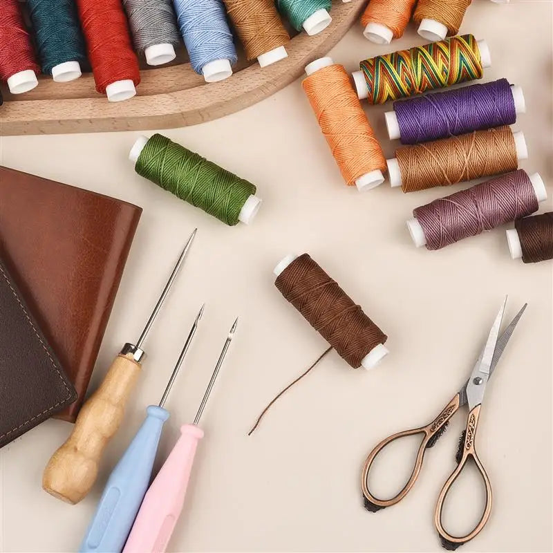 0.65mm Leather Waxed Cord For DIY Hand Stitching Thread 25 Meters Round Waxed Sewing Line