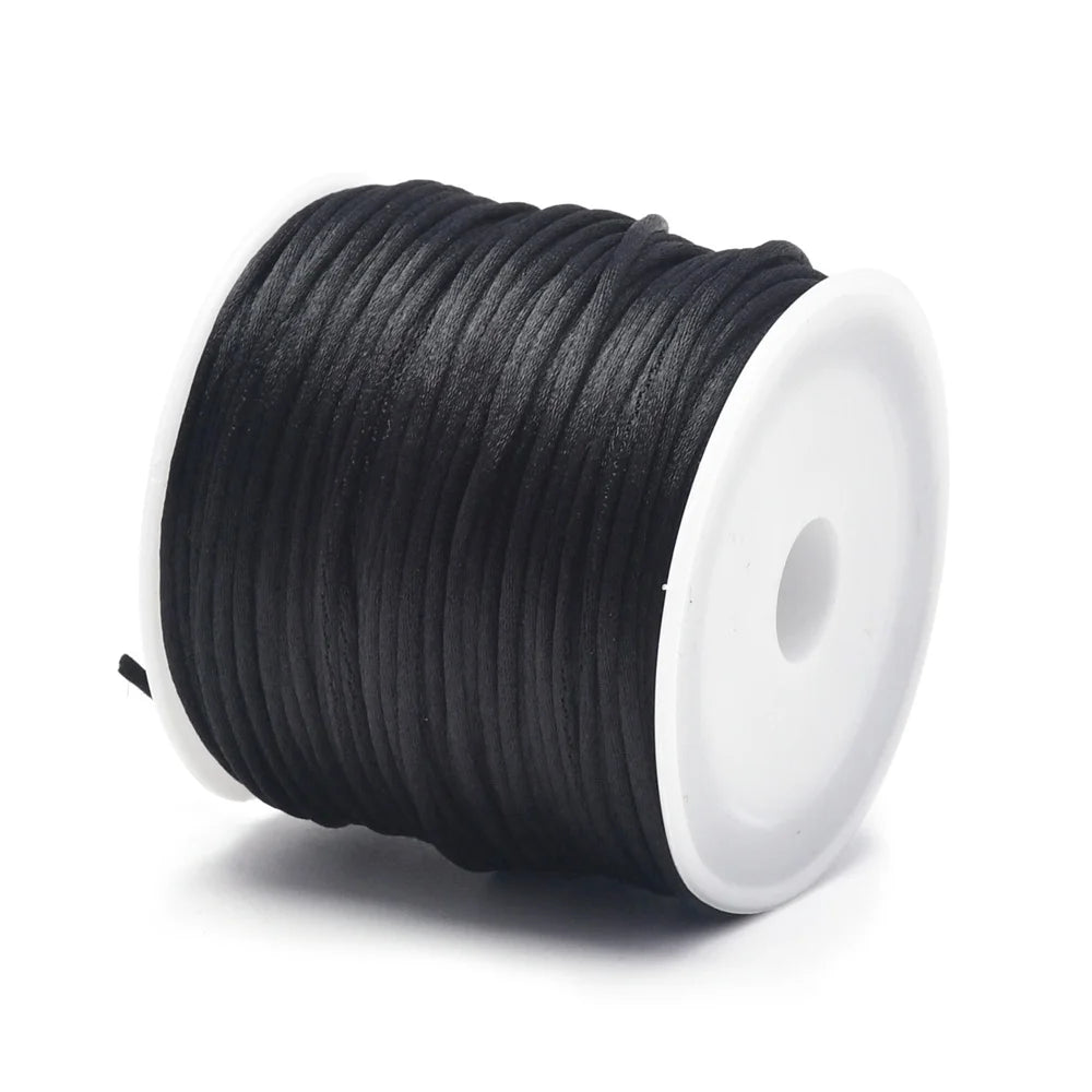 1.5mm Crafts Satin Rattail Cord String for, Macramé, Trim, Jewelry Making 24 Yards