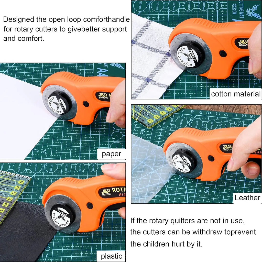 104Pcs Rotary Cutter Set with Cutting Mat, Patchwork Ruler for Sewing and Quilting