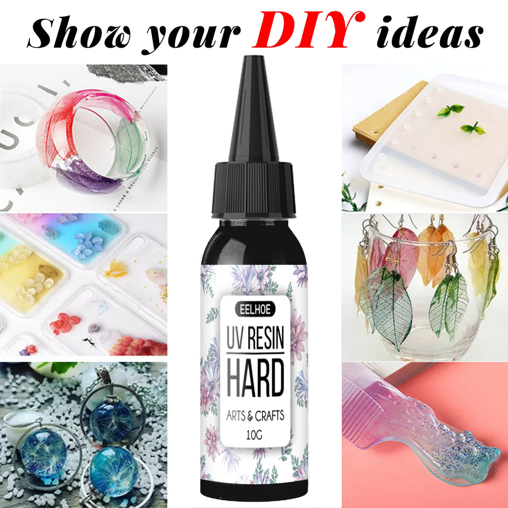 UV Resin Glue 200g,, Fast Cure Clear Resin Epoxy for Crafts, Charms, Nails, and More