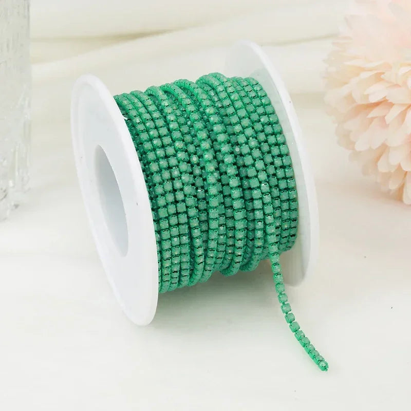 2mm SS6 Colorful Sew On Opal Rhinestone Cup Chain for DIY Craft