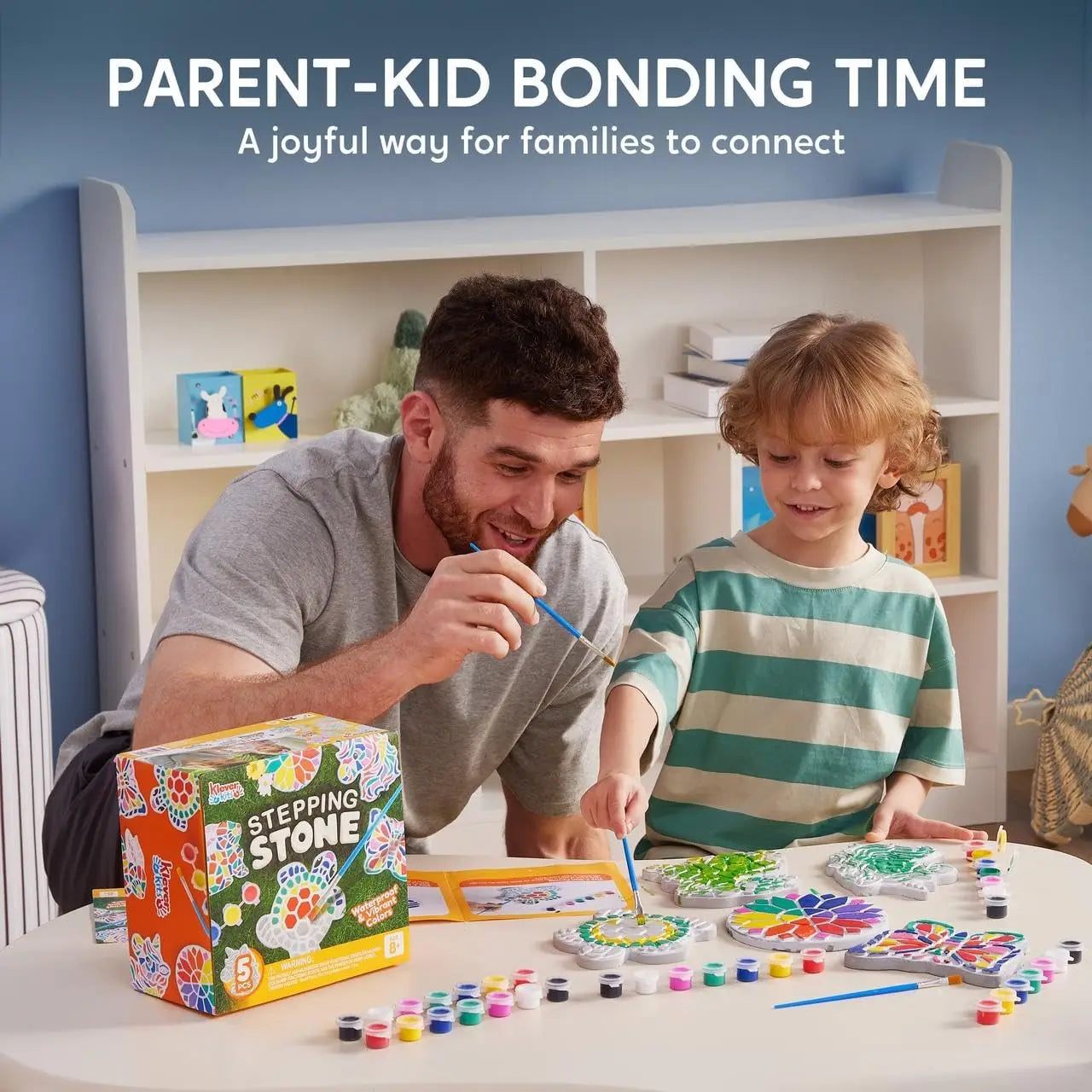 JOYFY Kids Stepping Stones Painting Kit Paint 5 Garden Stones Ceramic Garden Decor