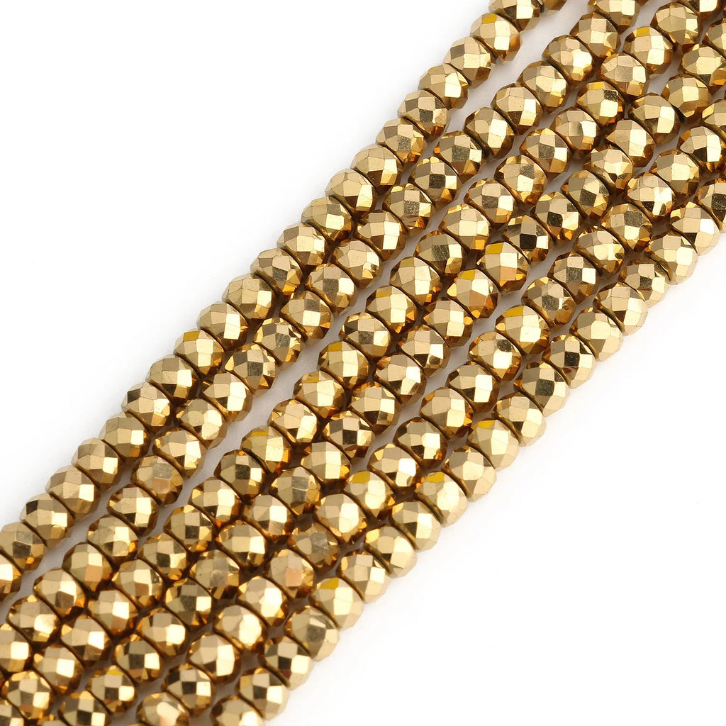 Real Gold Plated Hematite Bead Irregular Heart Cube Beads For Jewelry Making DIY