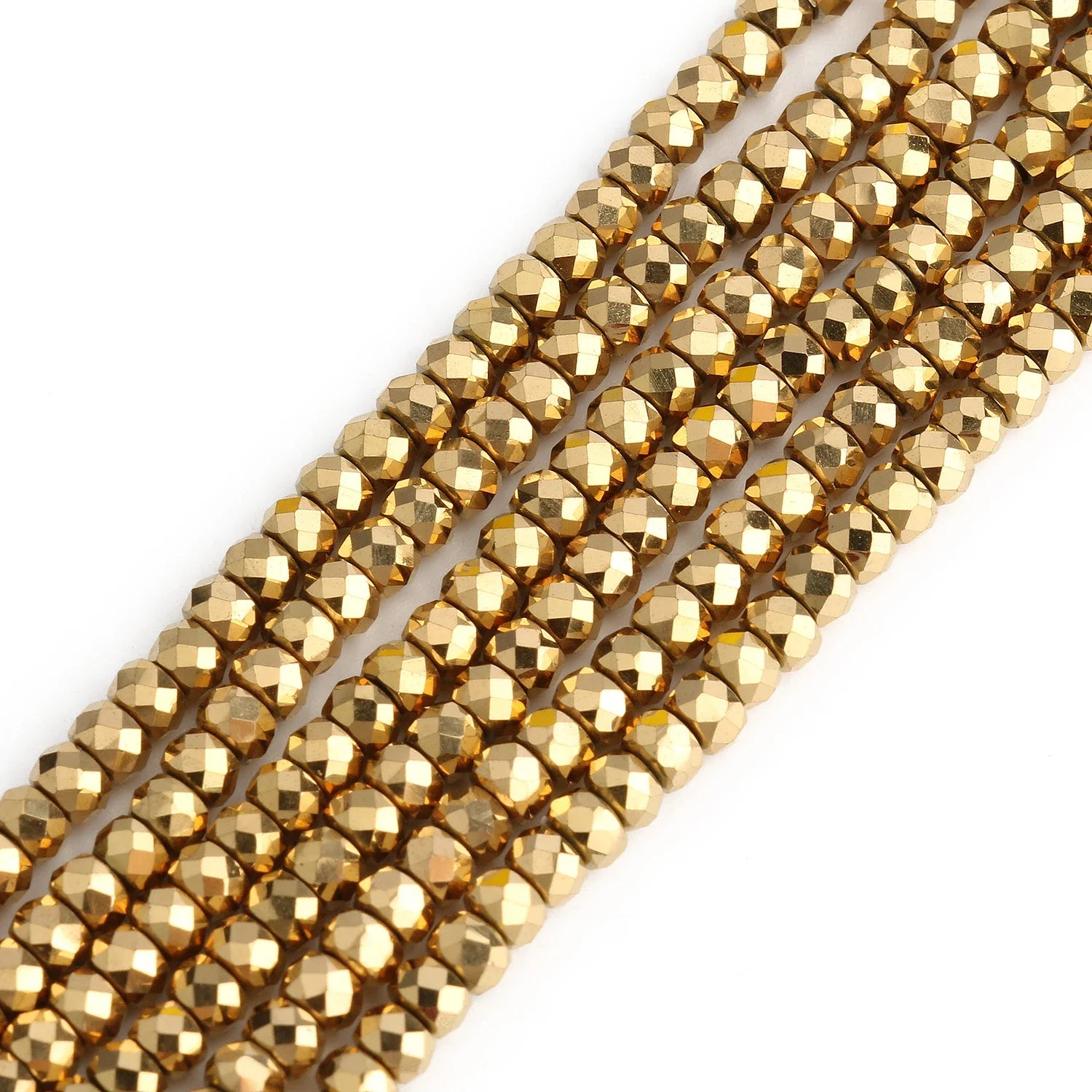 Real Gold Plated Hematite Bead Irregular Heart Cube Beads For Jewelry Making DIY