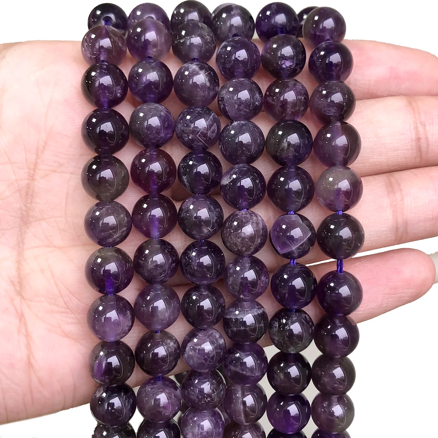 Round Flame Stone Beads Sodalite Loose Spacer Beads for Jewelry Making DIY Bracelets Necklace