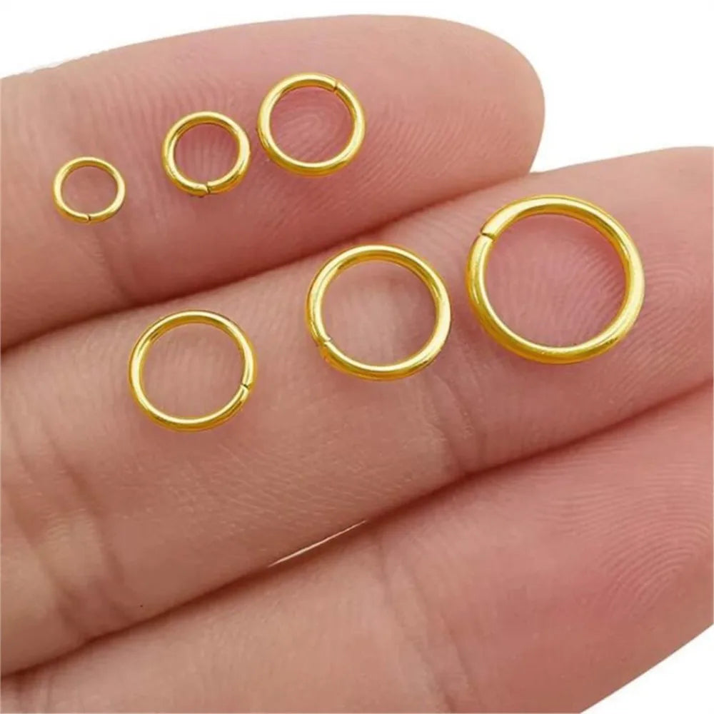 100-200pcs Stainless Steel Split Rings Black DIY Necklace Bracelet Making Jewelry