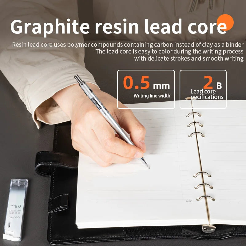 Mechanical Pencil Set 2B 0.5mm, Precision Writing Tool with Refillable Leads