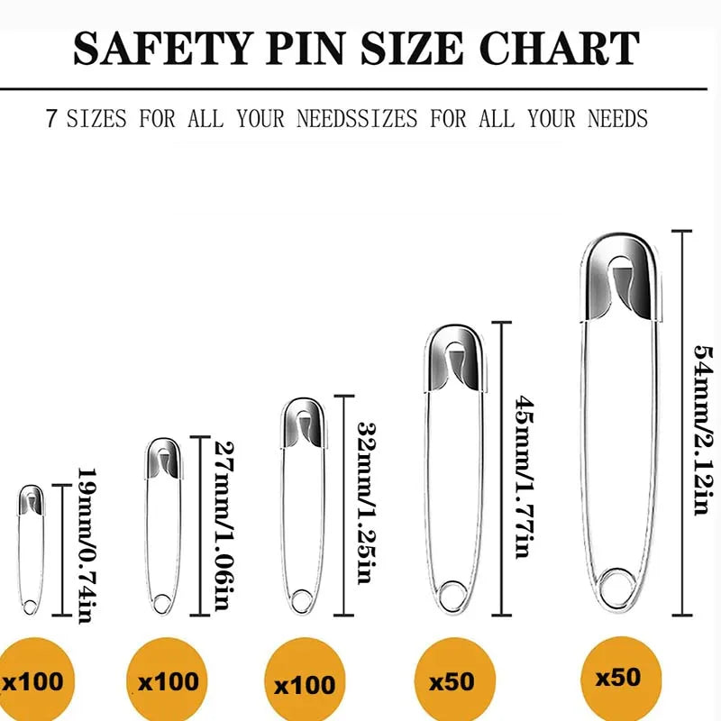 50/100Pcs Safety Pins Rust Resistant Silver Durable Safety Pins For DIY Crafts Sewing Accessories