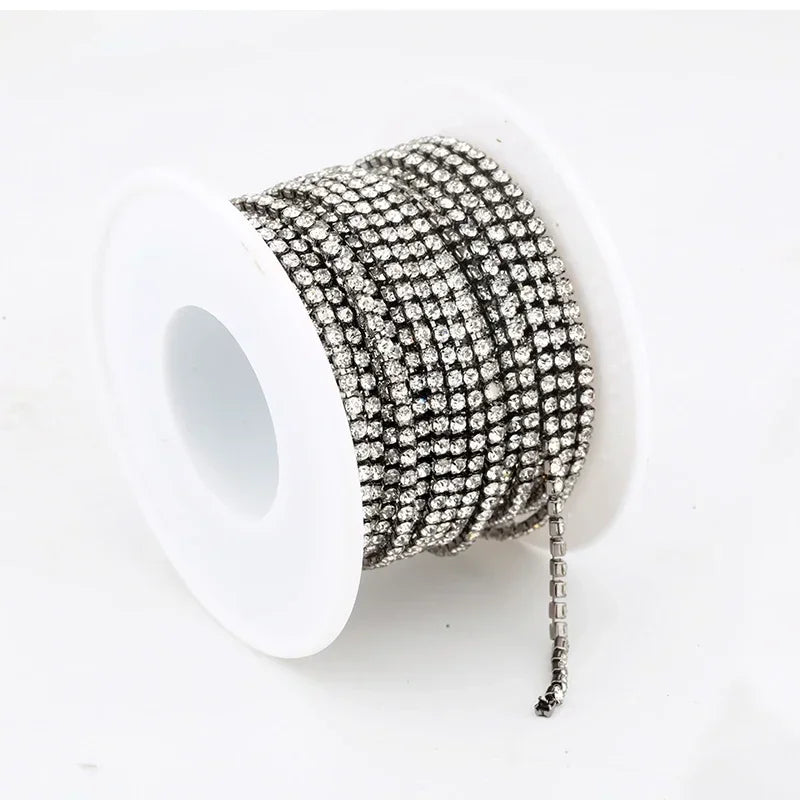 2mm SS6 Colorful Sew On Opal Rhinestone Cup Chain for DIY Craft