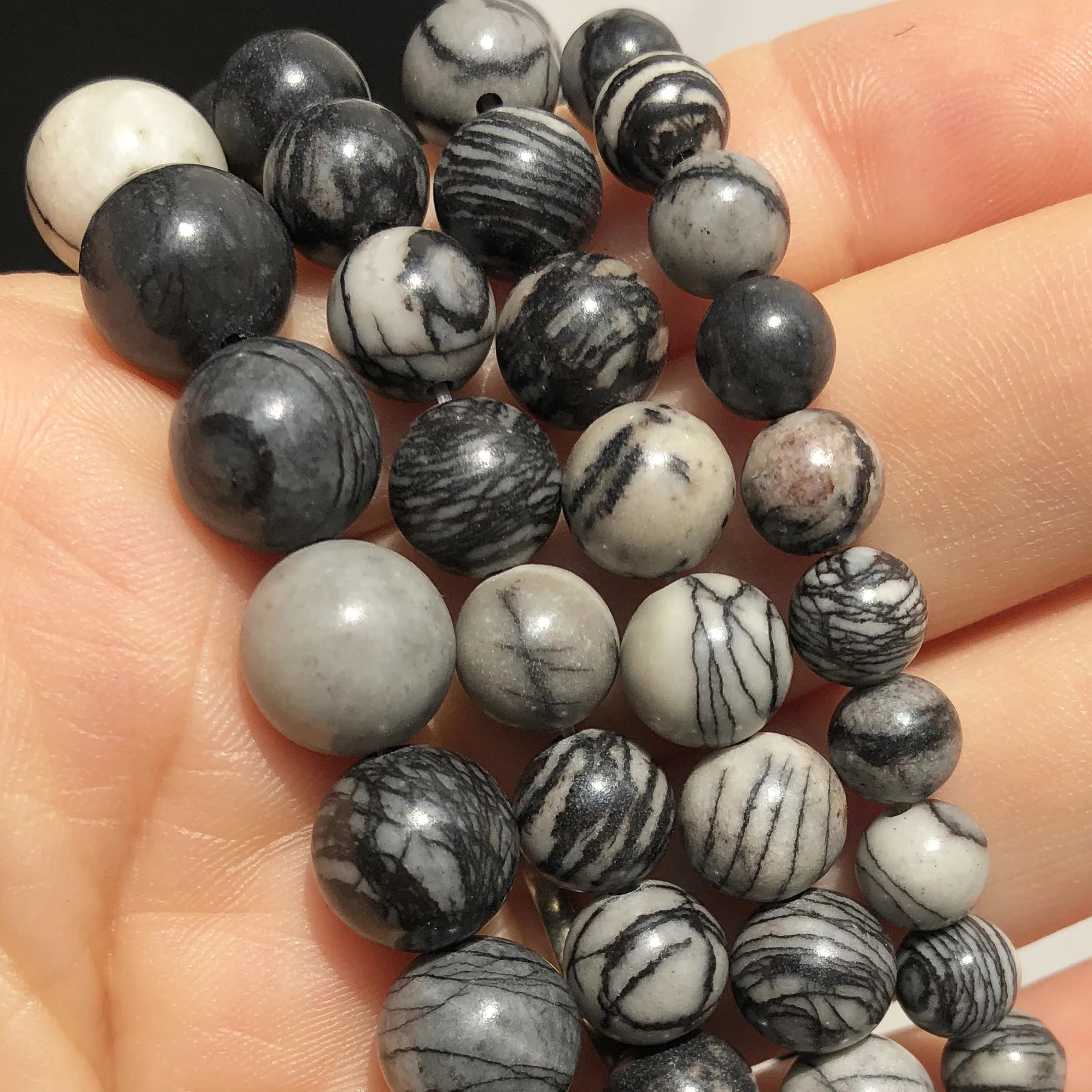 Round Flame Stone Beads Sodalite Loose Spacer Beads for Jewelry Making DIY Bracelets Necklace