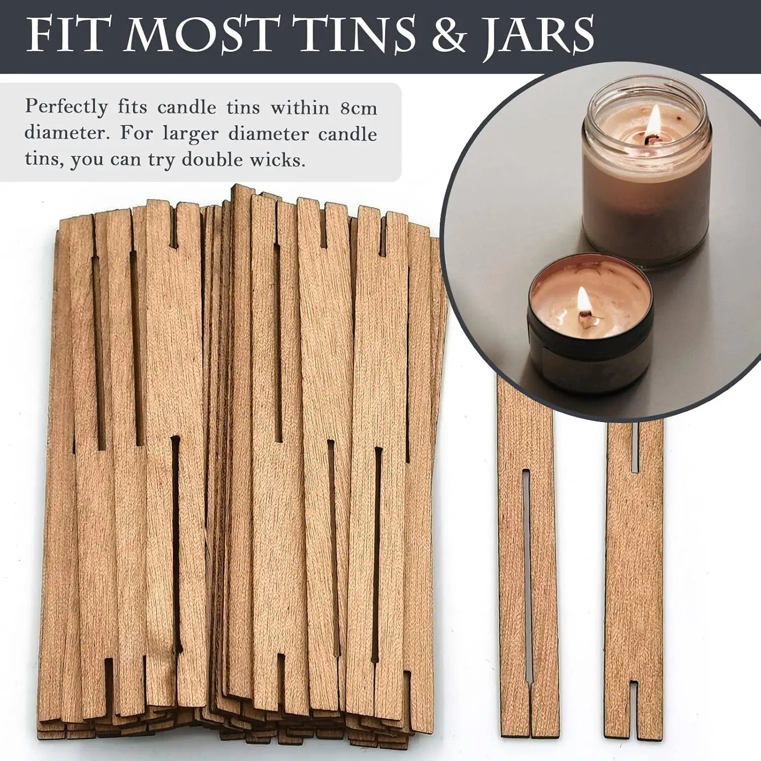 25 Cross Wood Candle Wicks with Iron Stands, 4x0.4inch Natural Wick for Soy Wax DIY Candle Making