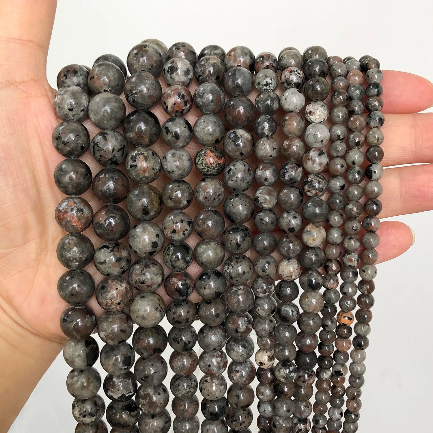 Round Flame Stone Beads Sodalite Loose Spacer Beads for Jewelry Making DIY Bracelets Necklace