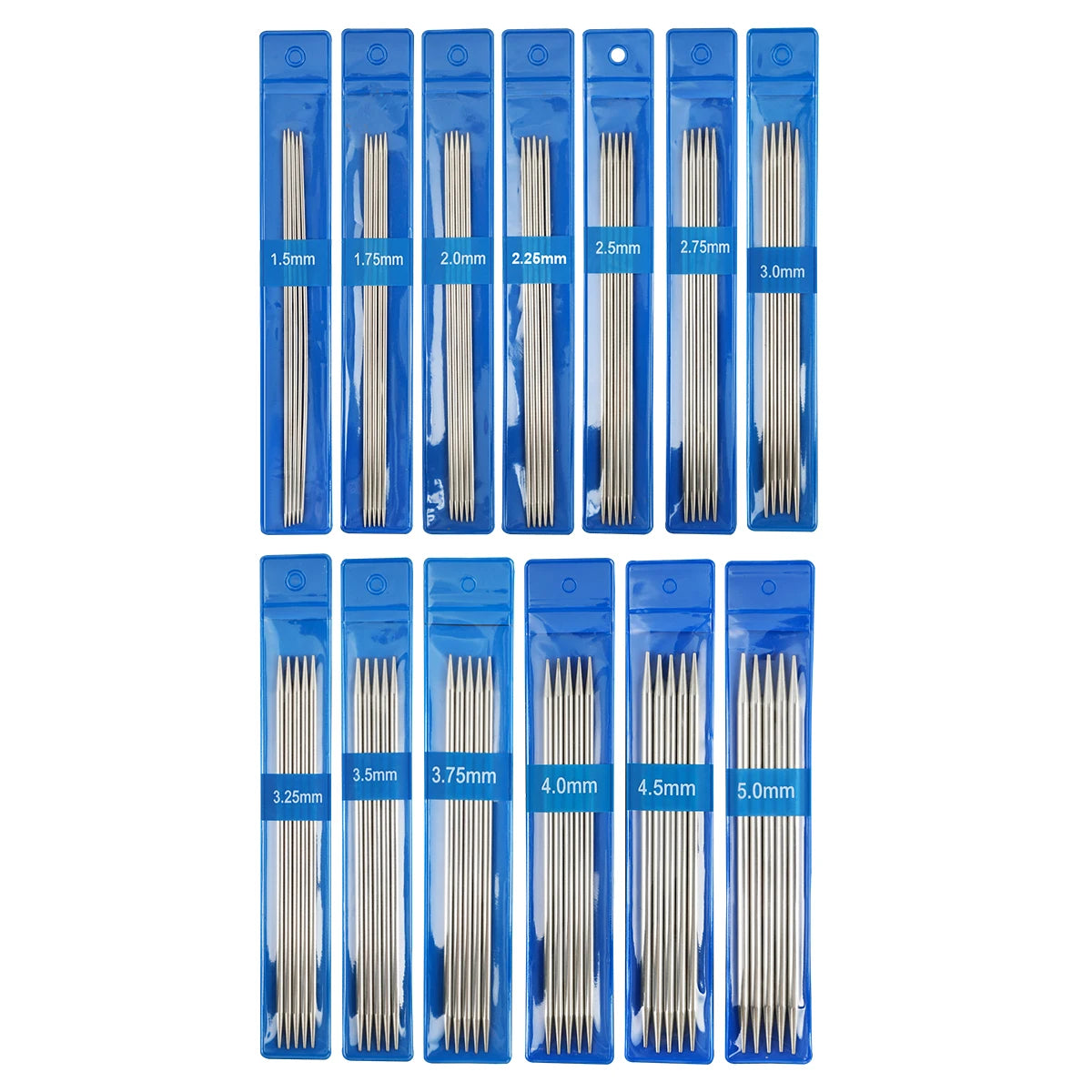 5PCS 15CM Stainless Steel Knitting Needles Set Double Pointed Straight Knitting Needles