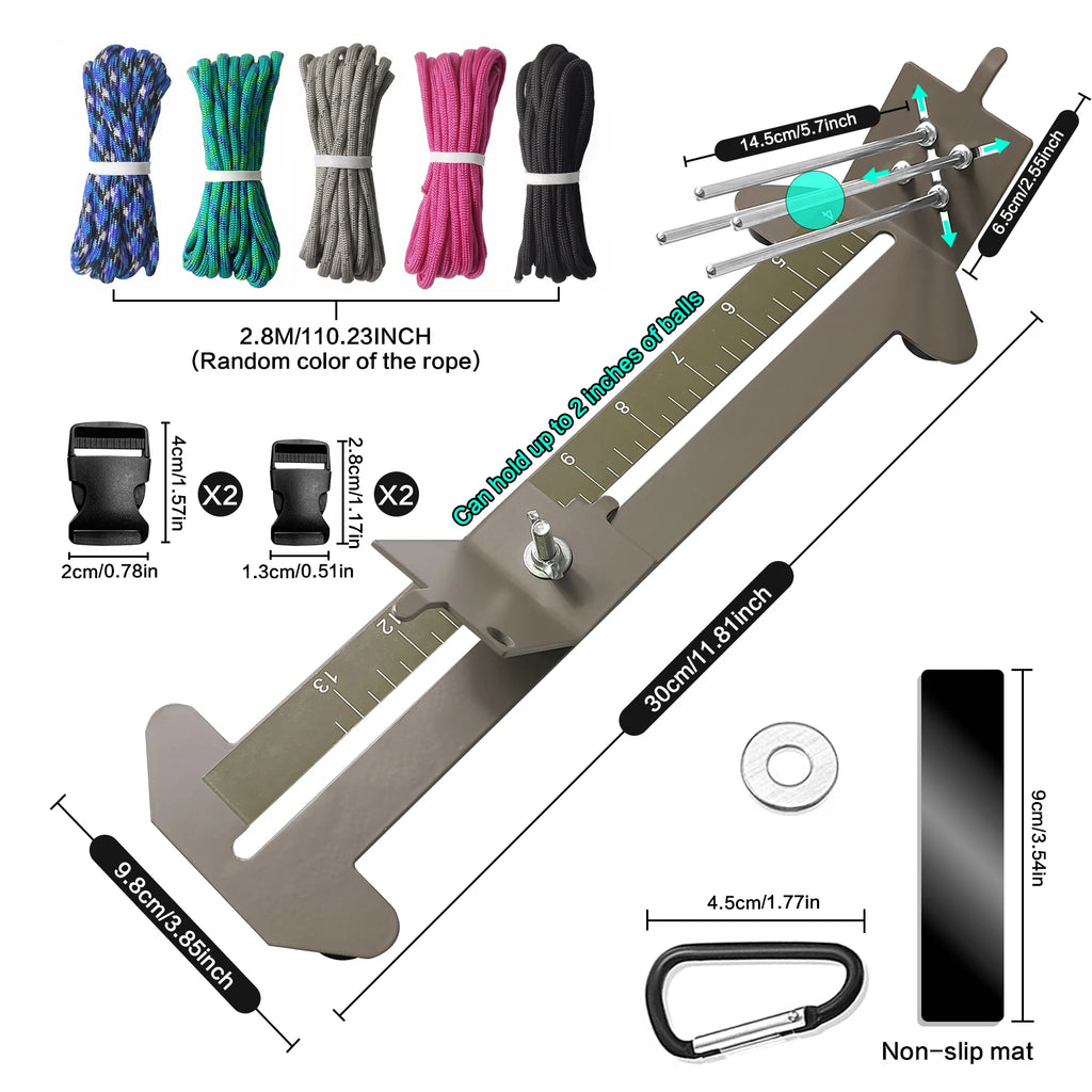 Paracord Bracelet Kit with Marlin Spike Tool Kit, Survival Bracelet Making, Adjustable Length Jig Bracelet Maker for DIY