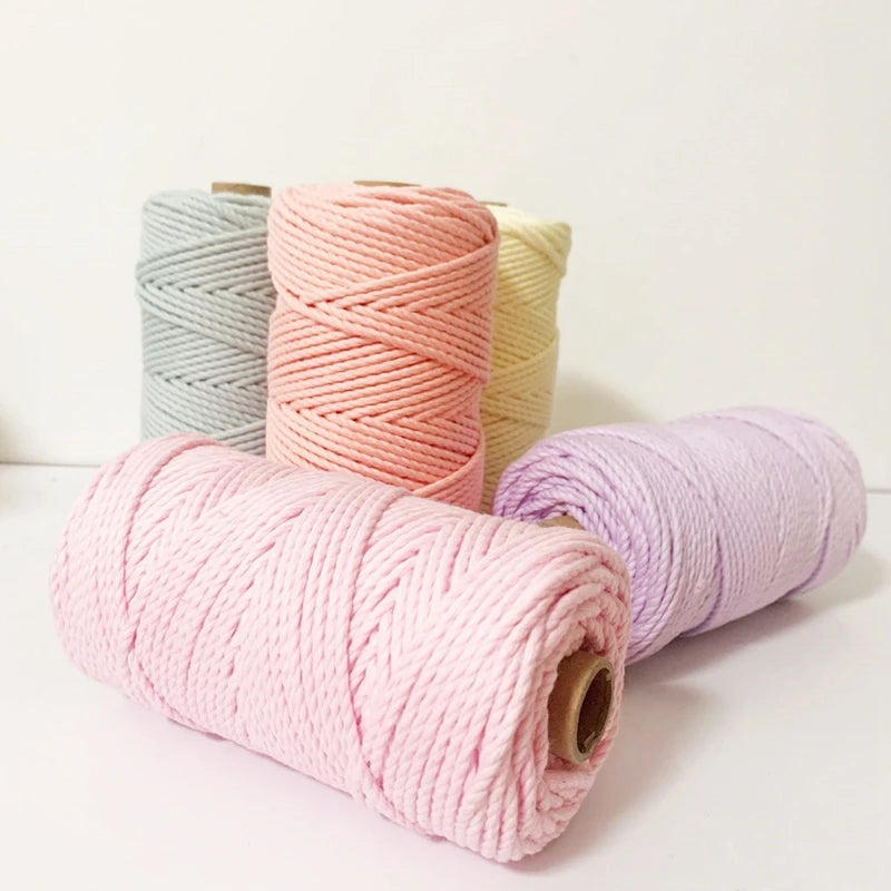2mm 100M Macrame Cord Rope Cotton Crafts DIY Sewing Handmade Wall Hangings