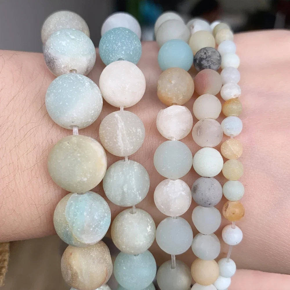 Round Flame Stone Beads Sodalite Loose Spacer Beads for Jewelry Making DIY Bracelets Necklace