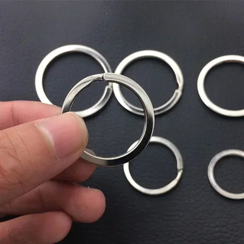 10-200pcs 25mm Stainless Steel Key Rings Line Split for Jewelry Making Polished Keychain DIY