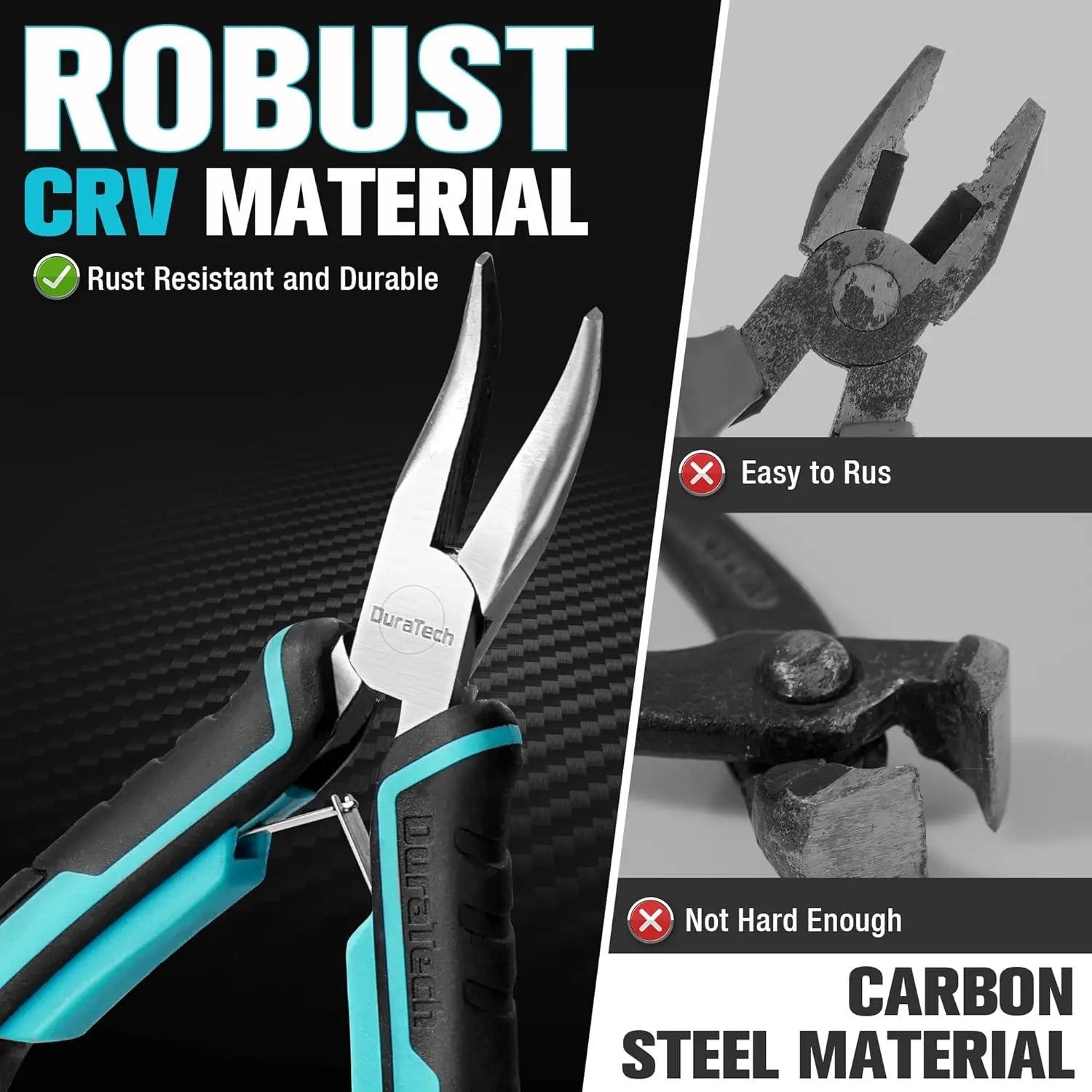 6PCS Mini Pliers Set, CRV Jewelry Tools with Needle Nose, Long Nose, Bent Nose, End Cutting