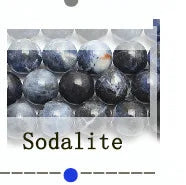 Round Flame Stone Beads Sodalite Loose Spacer Beads for Jewelry Making DIY Bracelets Necklace
