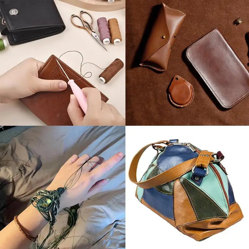 0.65mm Leather Waxed Cord For DIY Hand Stitching Thread 25 Meters Round Waxed Sewing Line