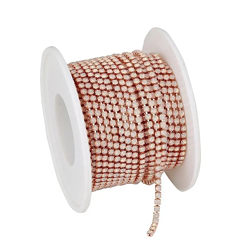 2mm SS6 Colorful Sew On Opal Rhinestone Cup Chain for DIY Craft