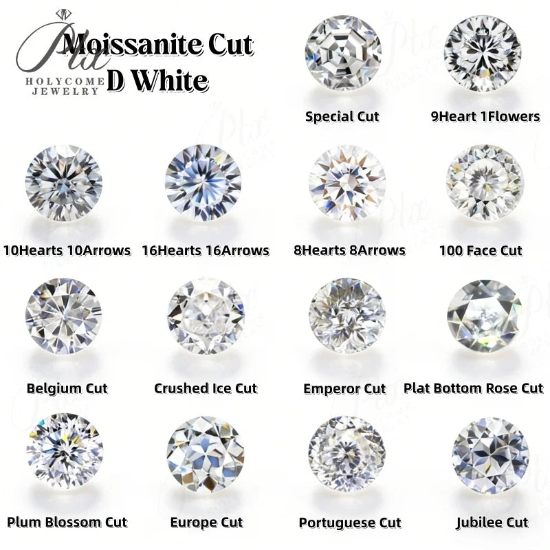 0.1-10ct D White Round Cut Moissanite Beads Cut Loose Stones For Fine Jewelry Making Custom Bracelet Necklace Design