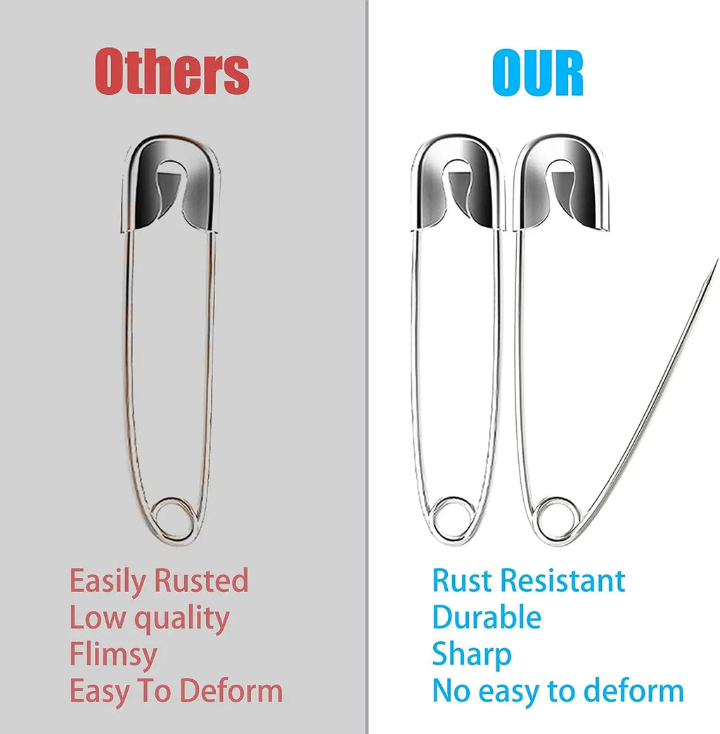 50/100Pcs Safety Pins Rust Resistant Silver Durable Safety Pins For DIY Crafts Sewing Accessories