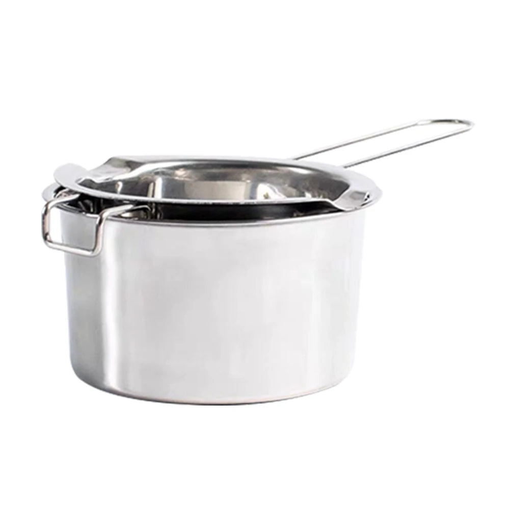 2 Pcs Candle Wax Melting Pot Reusable 400ml Wax Bean Melting Double Boiler Pot Anti-Rust Candle Making Supplies