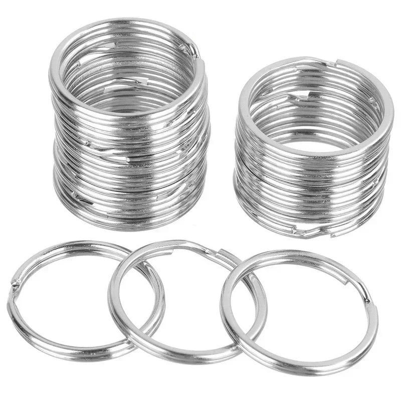 10-200pcs 25mm Stainless Steel Key Rings Line Split for Jewelry Making Polished Keychain DIY