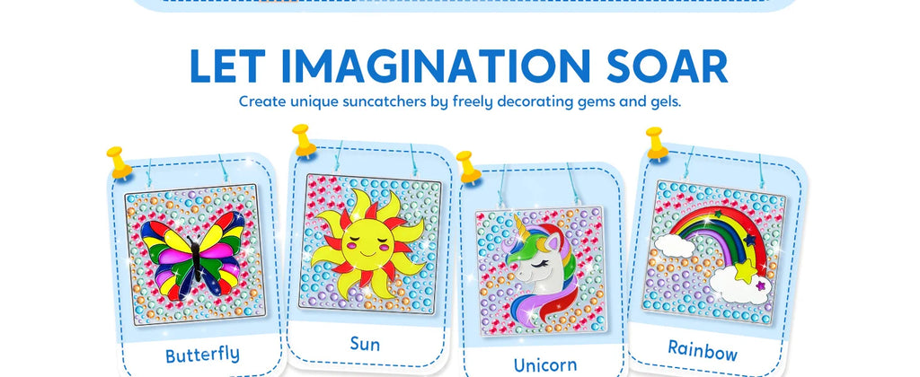 4PCS Window Art 2-in-1 Gems and Gels Arts & Crafts Toys for Kids