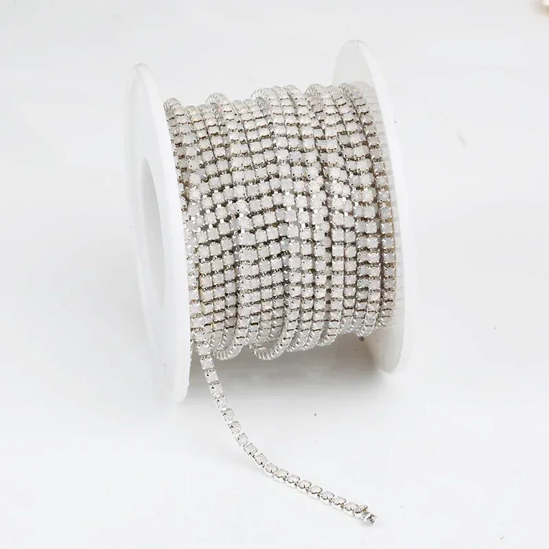 2mm SS6 Colorful Sew On Opal Rhinestone Cup Chain for DIY Craft