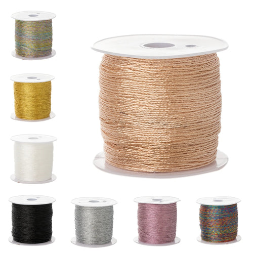 0.2mm/100m Nylon Rose Gold Silver Beading Thread for DIY Making Bracelet Necklace Macrame Craft Accessories